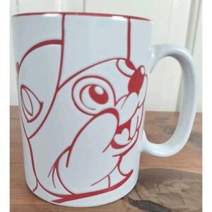 Buc-ee's Ceramic Coffee Mug 4.5" Tall, 3.5" Wide, White with Red Outline Beaver